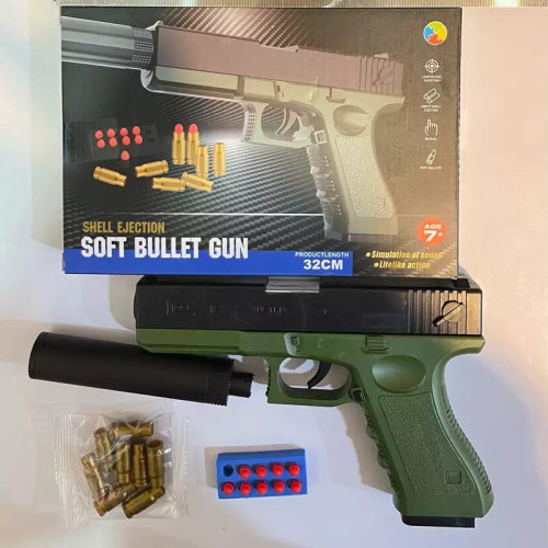 اسباب بازی تفنگ کلت پوکه پران صدا خفه کن تفنگ ساچمه ای پوکه پرت کن