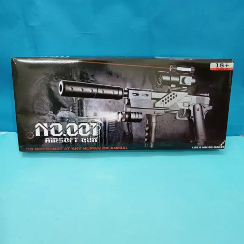 اسباب بازی تفنگ ساچمه ای کلت یوزی مدل NO.001 ایرسافت گان خشاب دار