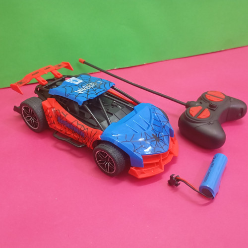 ماشین کنترلی چهار کانال شارژی چراغدار طرح اسپایدرمن مرد عنکبوتی اسباب بازی